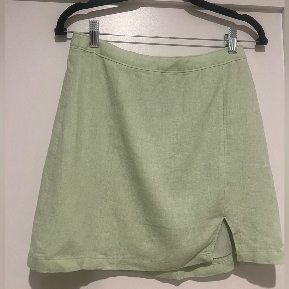 Abercrombie Linen Green Mint Green Mini Skirt